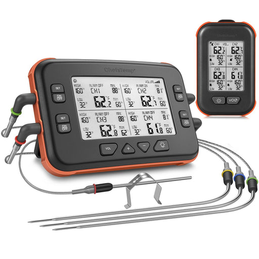 ChefsTemp Quad XPro Þráðlaus Kjöthitamælir - Pizzaofnar.is