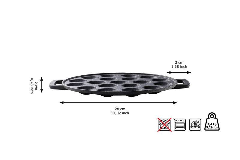 Skottsberg Steypujárns mini pönnukökupanna 24 cm - Grillkofinn - Pizzaofnar & Grill