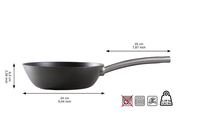 Skottsberg Carbon Steel Wok 28 cm - Grillkofinn - Pizzaofnar & Grill