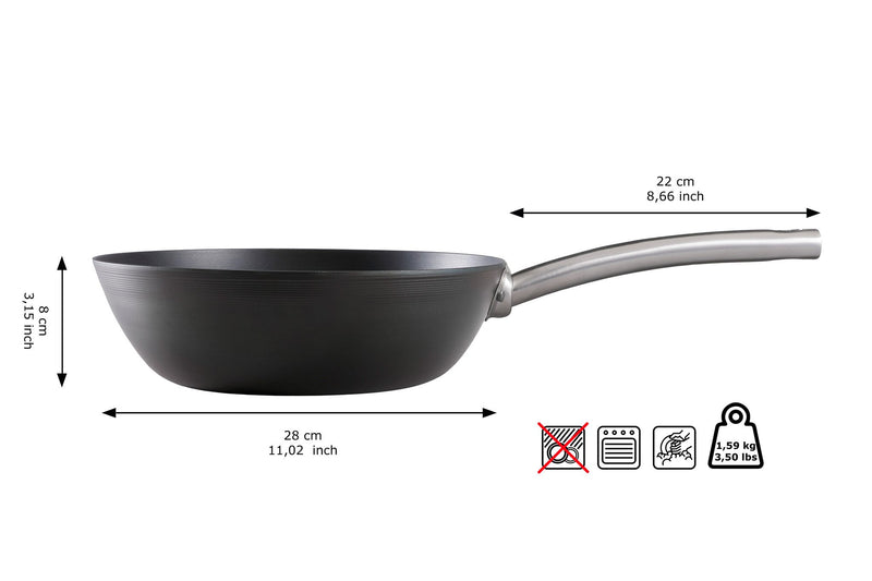 Skottsberg Carbon Steel Wok 28 cm - Grillkofinn - Pizzaofnar & Grill