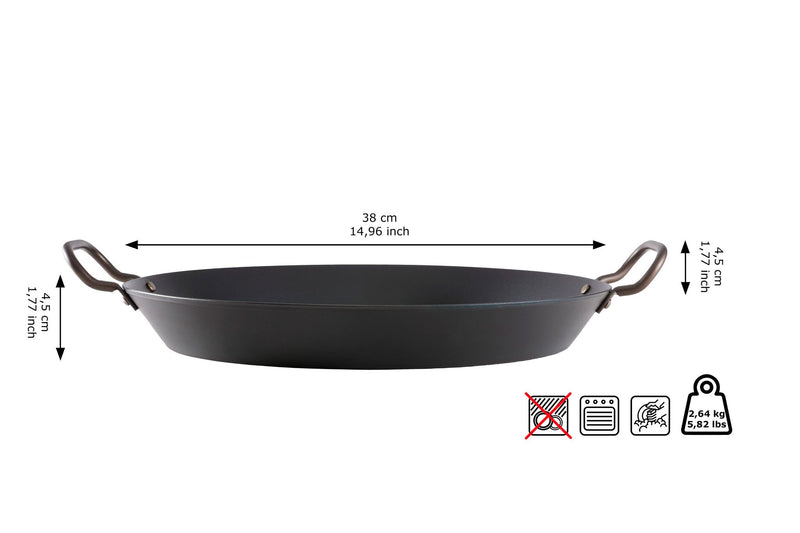 Skottsberg Paella pan Carbon Steel panna 38 cm - Grillkofinn - Pizzaofnar & Grill