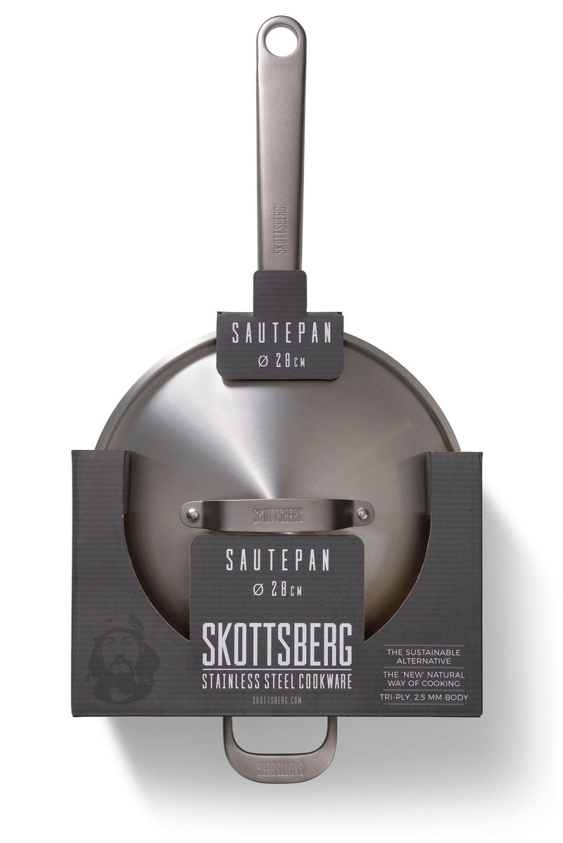 Skottsberg Sauté pan with lid Stainless Steel 28 cm - Grillkofinn - Pizzaofnar & Grill