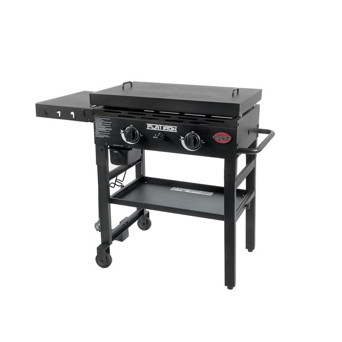 Char-Griller® 2-brennara Flat Iron® gasgrill með loki