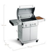 FRED | 3-burner gas barbecue Deluxe Series 3 - Grillkofinn - Pizzaofnar & Grill