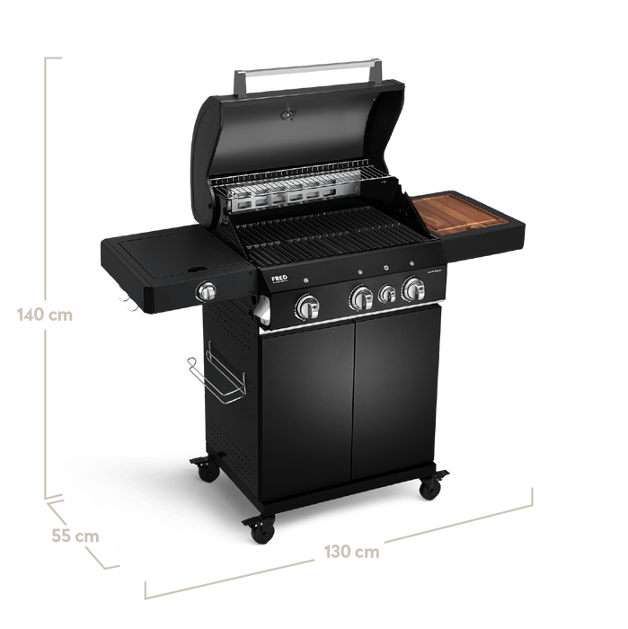 FRED | 3-burner gas barbecue Deluxe Series 3 Black
