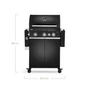 FRED | 3-burner gas barbecue Deluxe Series 3 Black - Grillkofinn - Pizzaofnar & Grill