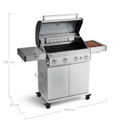 BIG FRED | 4-burner gas barbecue Deluxe Series 3 - Grillkofinn - Pizzaofnar & Grill