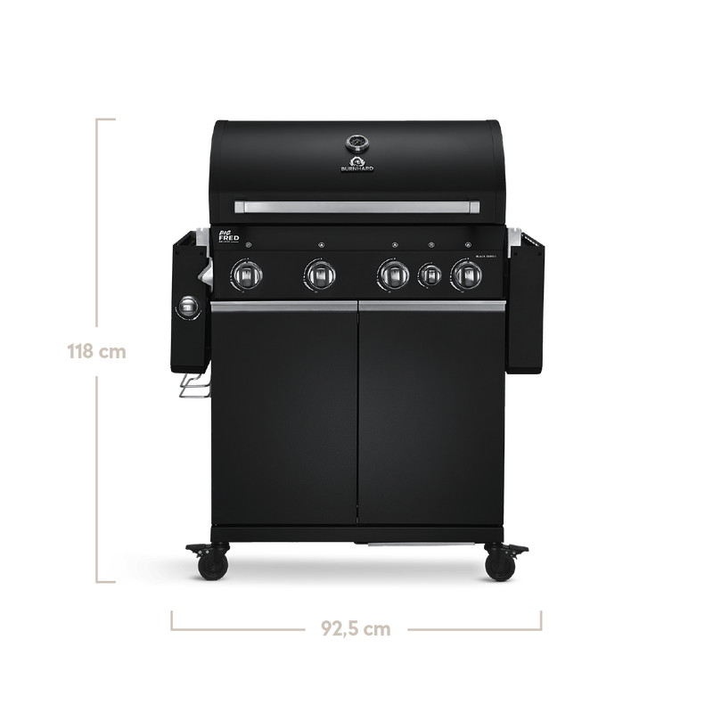 BIG FRED | 4-burner gas barbecue Deluxe Series 3 Black - Grillkofinn - Pizzaofnar & Grill
