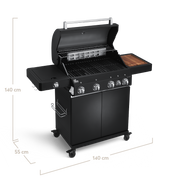 BIG FRED | 4-burner gas barbecue Deluxe Series 3 Black - Grillkofinn - Pizzaofnar & Grill