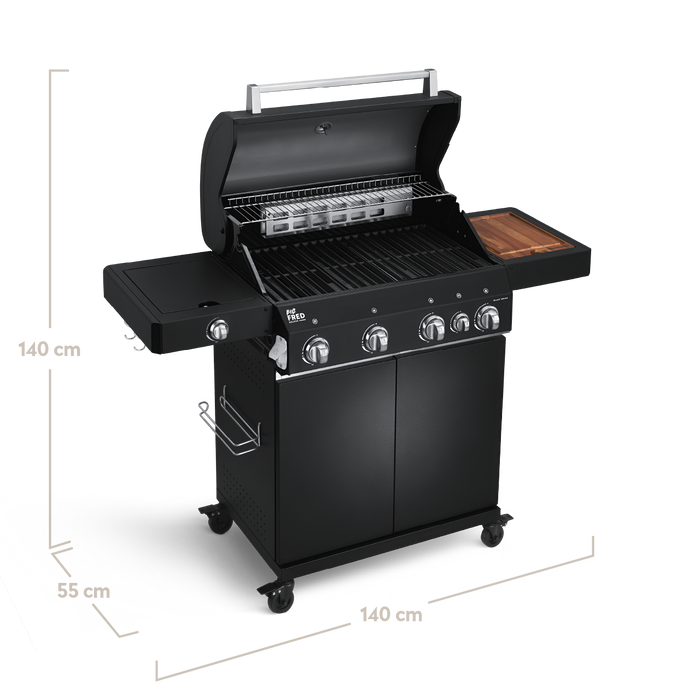 BIG FRED | 4-burner gas barbecue Deluxe Series 3 Black