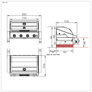 Prime G4 Innbyggt grill 4 brennarar - Grillkofinn - Pizzaofnar & Grill